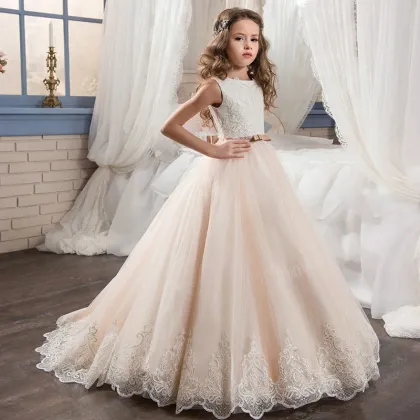 Boutique Wholesale Kids' Flower Girl & Prom Dresses - Lace Gowns for Girls 2-13Y