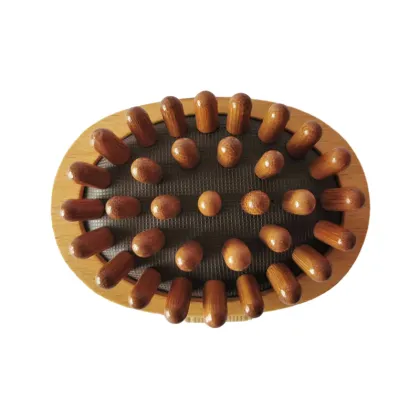 Air Cushion Meridian Brush: Bamboo Massage Brush for Scalp and Body