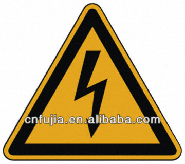 lightning warning metal sign road sign