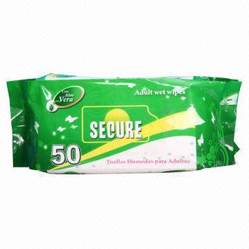 Biodegradable Adult Wet Wipe, Flow Packs, Nonwoven Spunlace