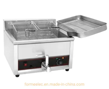 Kitchen Equipment Desktop Electric Fryer 1-Tank 2-Basket 17L 5kw Electric Fryer