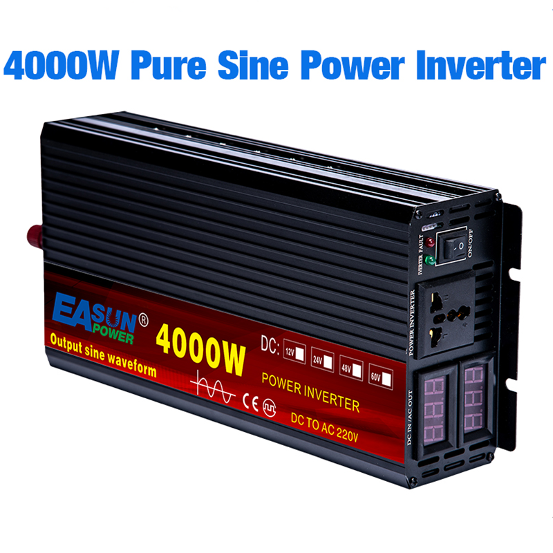 Pure Sine Wave Inverter DC 12v 24v AC 110v 220v Power 2000W 3000W 4000W Car Inverter Converte WITH LED Display