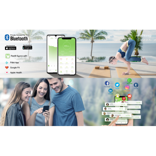 Escala inteligente com 14 corporal medições balança de banheiro