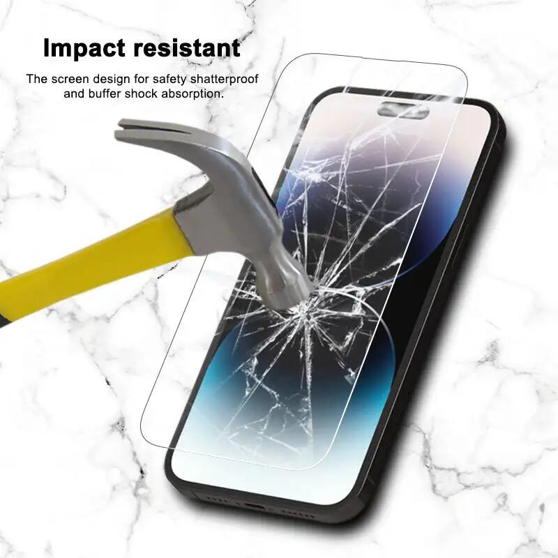 Protector de pantalla de vidrio templado de 9H para iPhone 15/14/13/12