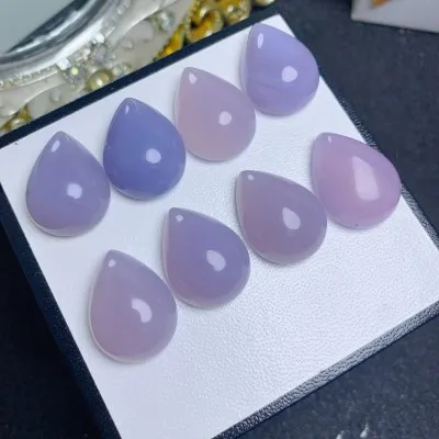 Wholesale Natural Purple Chalcedony Teardrop Chalcedony