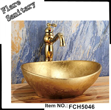 shinny silver Artistic porcelainous wash basins