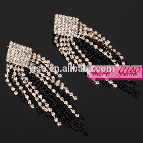 crystal fine jewelry fashion silver very long fashion exotic earrings