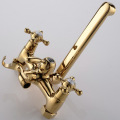 European antique wall mounted brushed gold bathtub tap