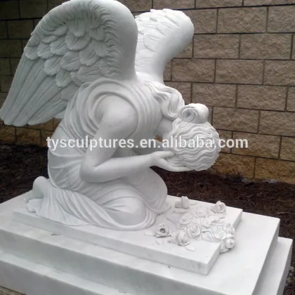 Hand carved stone angel goddess tombstone angel headstone monument
