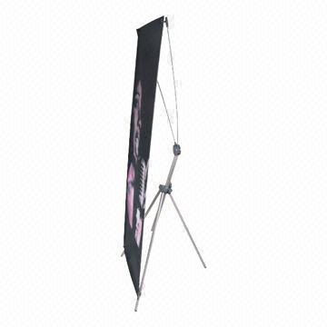 X-banner stand, measures 60x180cm