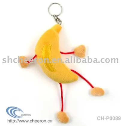 Plush banana keychain,stuffed banana keychain,banana toy