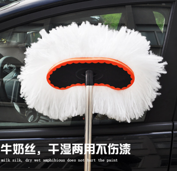 Telescopic Car Wash Brush with Fur and Dust Mop for Auto Cleaning