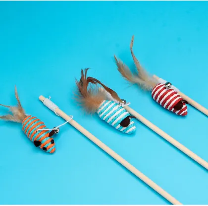 Eco-Friendly Colorful Feather Cat Teaser Toy