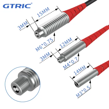 OEM Economical Fiber Optical Amplifier Sensor: GTRIC M6 Through-Beam Fiber Optic Sensor Probes