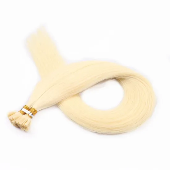 Double Drawn Full Head U V Flat Tip Hair Extensions Pre-Bonded Keratin Human Hair Extension U Nail Cold Fusion Hair