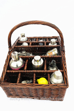Harvest wicker wine Gift Basket with handle