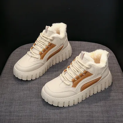 2022 Winter Women's Warm Cotton Running Shoes - Lightweight Velvet Outdoor Snow Boots