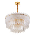 LEDER Beaded Crystal White Chandelier