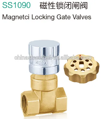 Forged BSP NPT Thread Brass Magnetci Locking Gate Valve SS1090