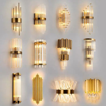 Moderner Eisenkristall Badezimmer Waschtischbeleuchtung - Wandlampe mit klarem Kristallschatten