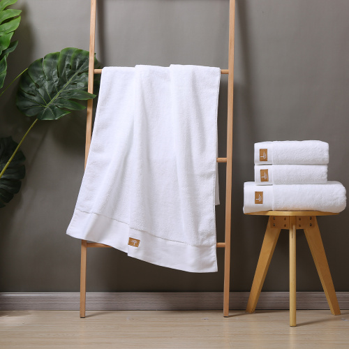 White Luxury Hotel Towel with Customized Logo