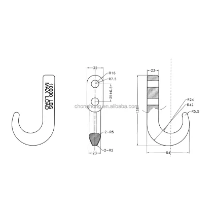 Trail Tow Hook with Latch: U.S. Type Forged Trailer Hook and Tongue Piece for Car Tow Hook