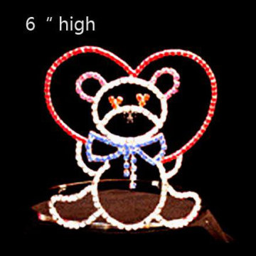 Holiday Rhinestone Candy Bear Heart Corona del Día de San Valentín