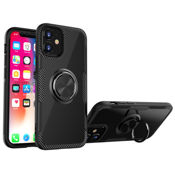 PC + TPU do suporte para anel transparente Caixa de telefone PC + TPU para iPhone 14/13/12 Pro Max