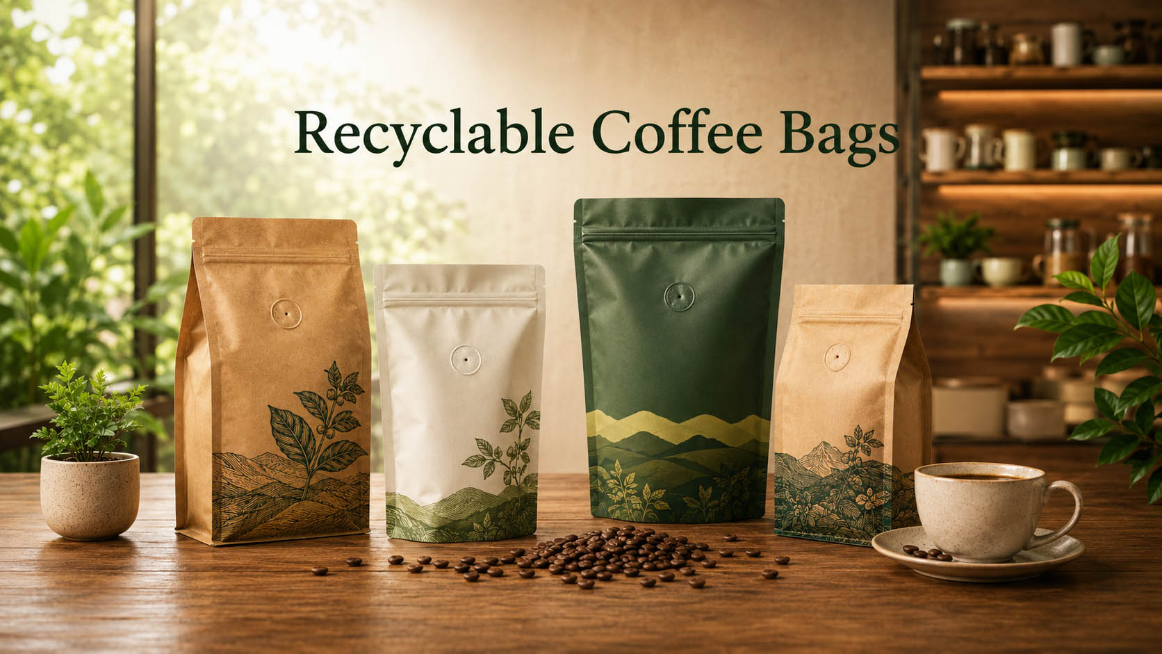 Recyclable coffee bags for sustainable coffee