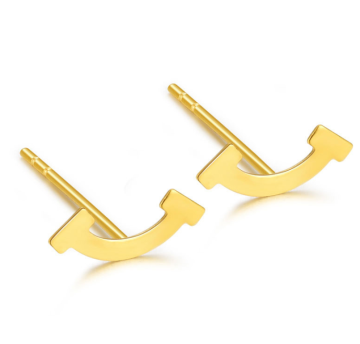 18K Real Gold smile Stud Jewelry
