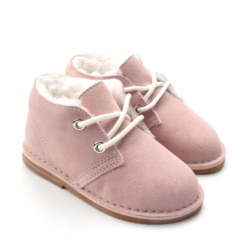 Zapatos de cuero de felpa para niños cálidos de invierno para bebés