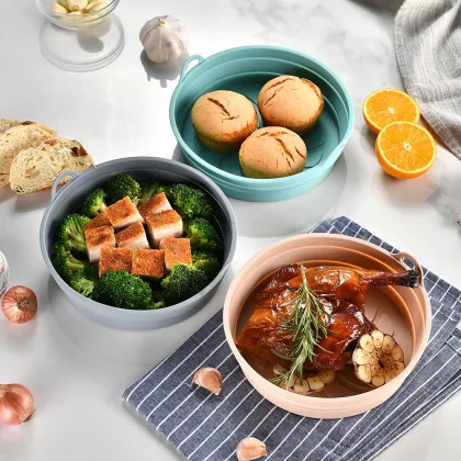 Hot Sell 8-inch Silicone Air Fryer Liners - Reusable Baking Basket for Home Cooking