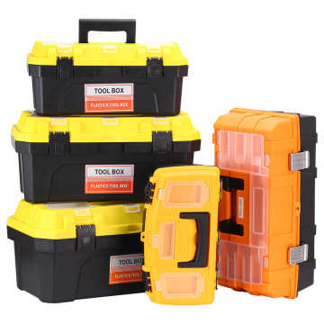 Heavy Duty Plastic Tool Box with Removable Tray - Convenient Portable Storage