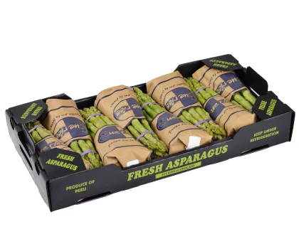 Hydrocooled Asparagus Packaging: 5kg Asparagus in Plastic Box