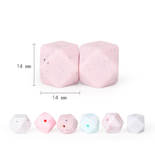 Mini 14mm Bulk Hexagon Silicone Teething Beads