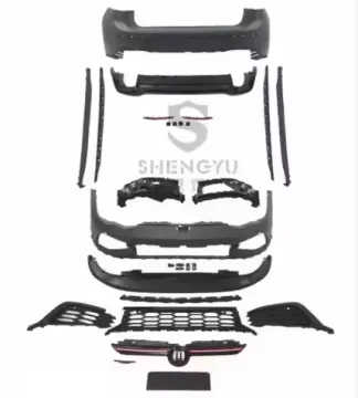VW Golf 8 to GTI Clubsport Car Body System Kit - Front & Rear Bumper with Grille and Side Skirts