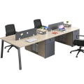 Mesa moderna de estação de trabalho com painel para 4 pessoas