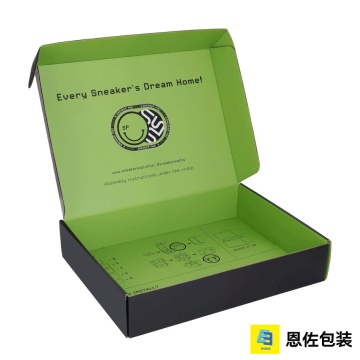 Boîte en carton élégante à rabat aux couleurs vives.