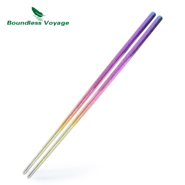 Boundless Voyage Korean Custom Color Metal Titanium Chopsticks - Sushi Wedding Gift & Camping Cutlery