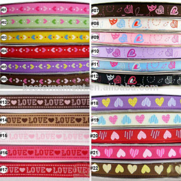 Mixed heart love valentine design grosgrain ribbon