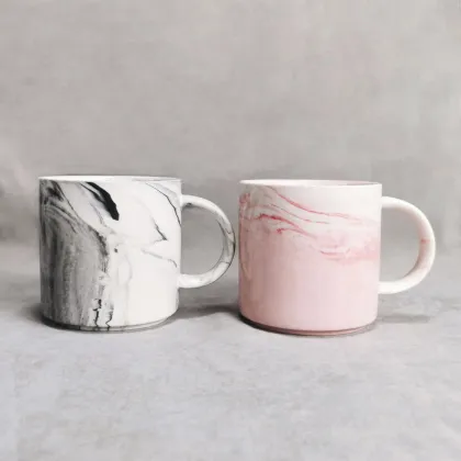 16pcs Grey Pink Marble Tableware Sets - Fine Bone Porcelain Kitchen Dinner Sets Wholesale