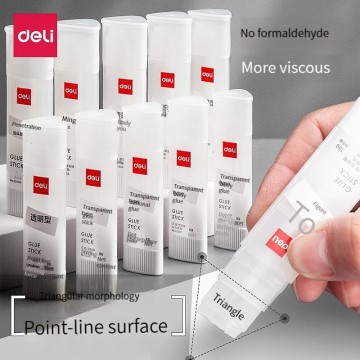 Transparent Triangle Deli 53407 Glue Stick - Large Office & Craft Adhesive for Kids