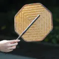 Wachlarz na talię, wykonany ręcznie z bambusa, tkanego lakieru