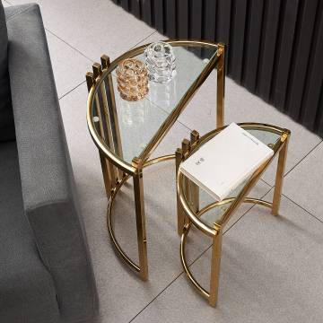 Gold-Tier Nesting Tables Mesas empilháveis ​​que economizam espaço