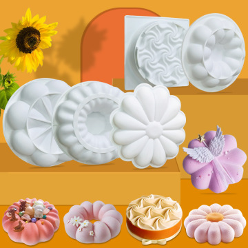 INTODIY Silicone Cake Mold - 3D Sunflower Petal Shaped Baking Pan for Birthday Party