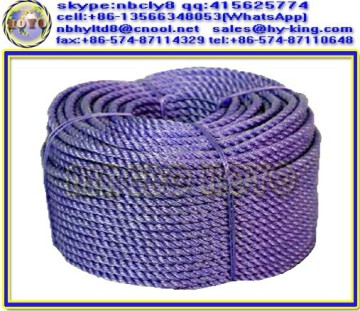 3 strand pp lead lined rope , color twisted polyropylene rope , lead core rope manufacturers