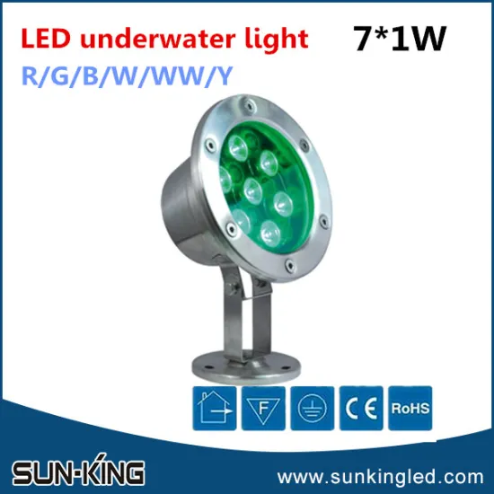 Hot sale energy power 12V/24V led rgb underwater lamp 9W dmx led fountain light ip68