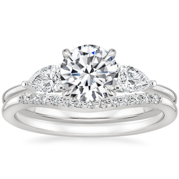 Lab Grown Round Bridal Diamond Set FLORAL JEWELRY