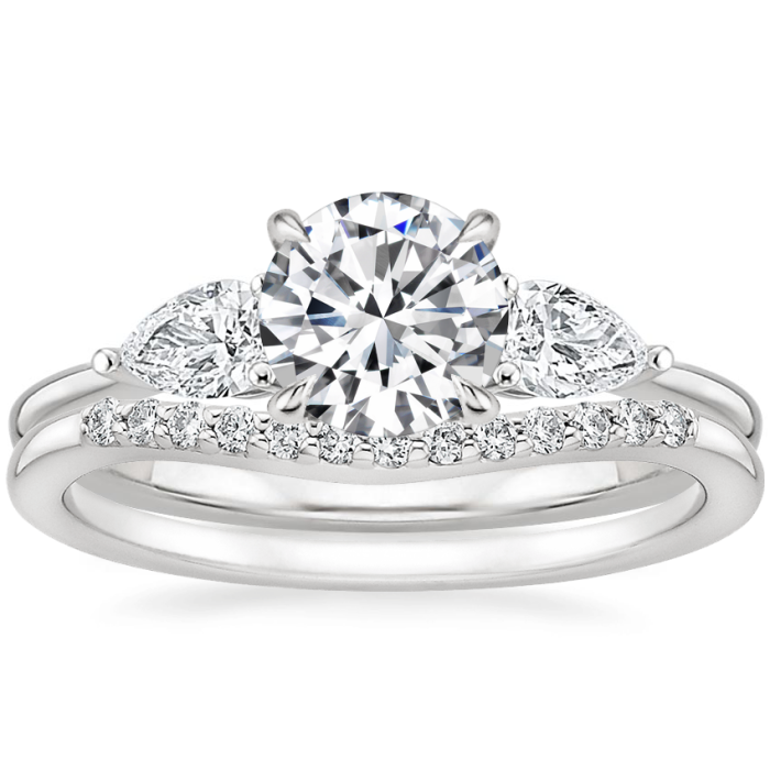 แหวนคลาสสิกตัดทรงกลม 2 กะรัตวางซ้อนกันได้