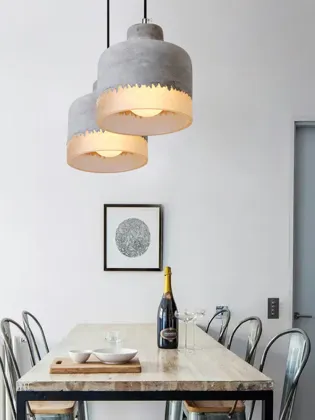 Modern Wabi Sabi Resin Microcement Chandelier for Kitchen and Bedroom